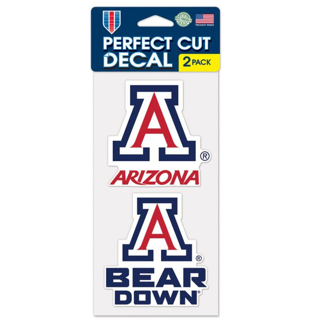Arizona Wildcats SLOGAN AND LOGO Perfect Cut Decal Set of two 4"x4"