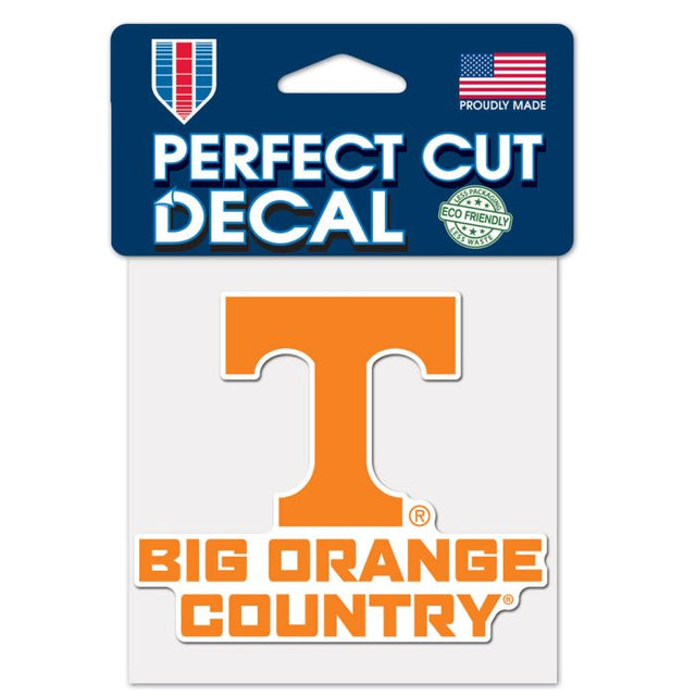 Calcomanía de color de corte perfecto con el lema de Tennessee Volunteers de 4" x 4"