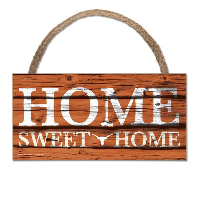 Texas Longhorns Wood Sign w/Rope 5" x 10"