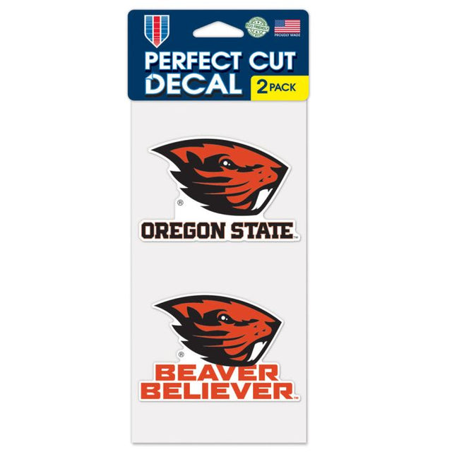 Oregon State Beavers SLOGAN AND LOGO Perfect Cut Decal Set of two 4"x4"