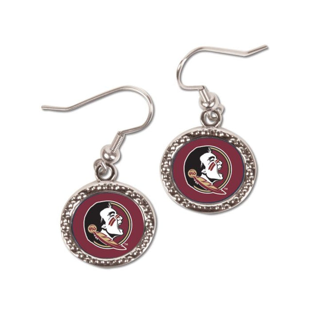 Pendientes de joyería de los Florida State Seminoles en forma de tarjeta redonda