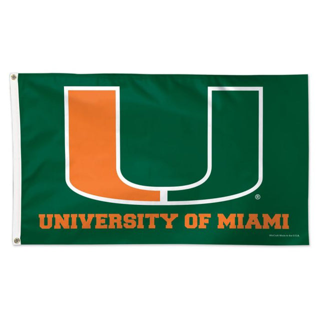 Bandera de los Miami Hurricanes - Deluxe 3' X 5'