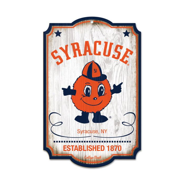 Syracuse Orange /College Vault Wood Sign 11" x 17" 1/4" thick