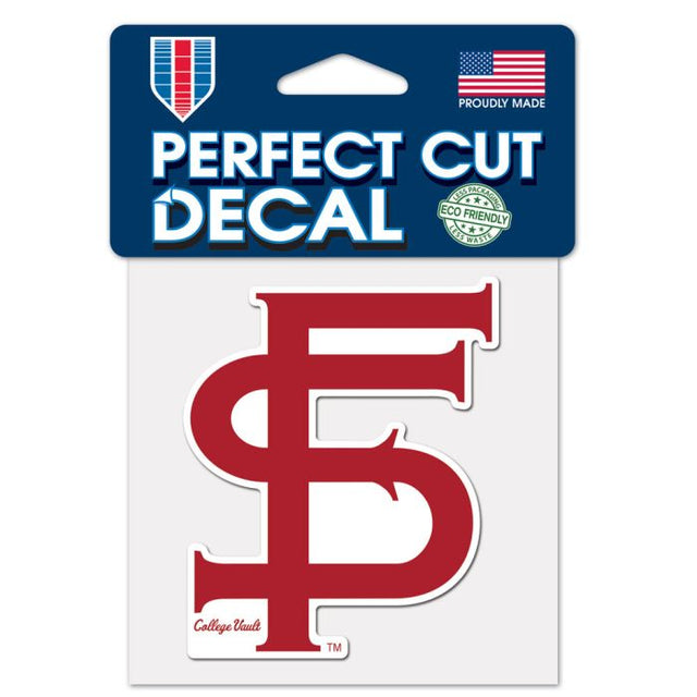 Calcomanía de color de corte perfecto de los Florida State Seminoles/College Vault de 4" x 4"