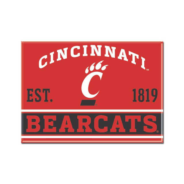 Imán de metal de los Cincinnati Bearcats de 2,5" x 3,5"