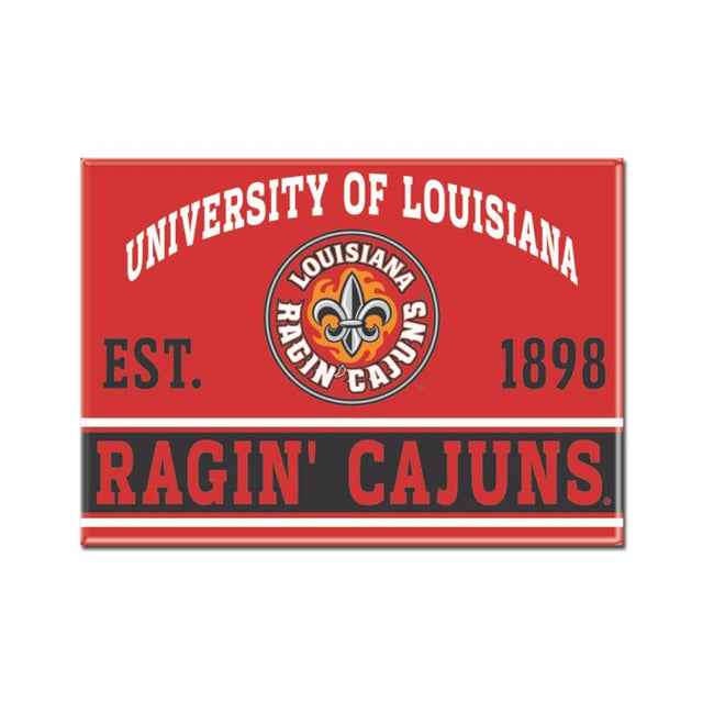 Luisiana - Imán de metal de los Lafayette Ragin Cajuns de 2,5" x 3,5"