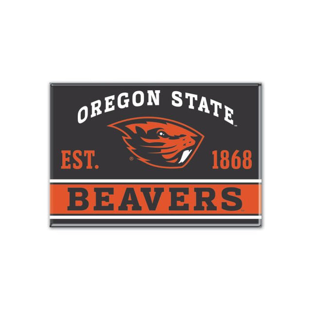 Imán de metal de los Oregon State Beavers, 2,5" x 3,5"