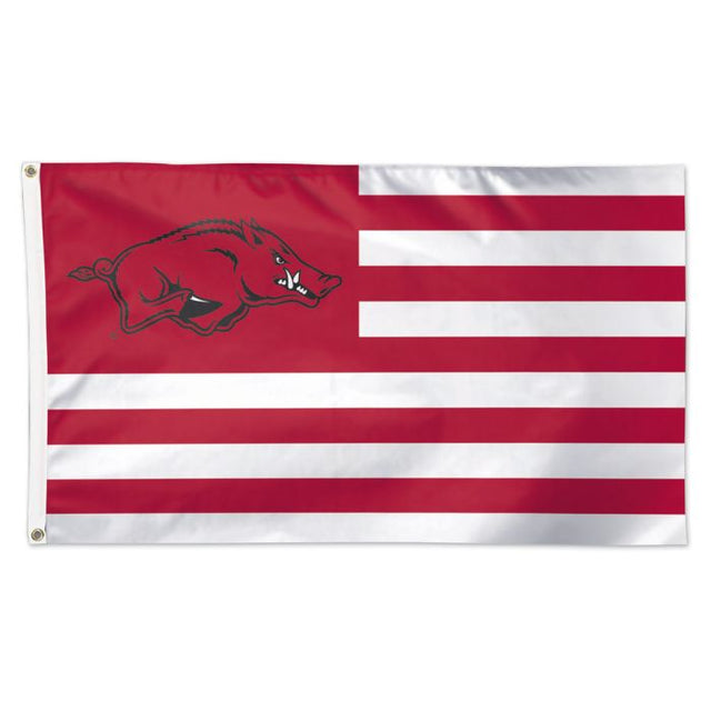 Bandera de los Arkansas Razorbacks con estrellas y rayas - Deluxe 3' X 5'