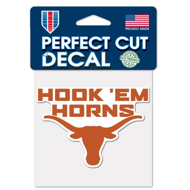 Calcomanía de color de corte perfecto de Texas Longhorns de 4" x 4"