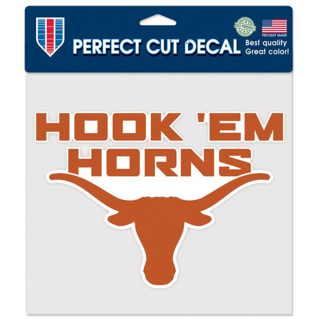 Calcomanía de color de corte perfecto de Texas Longhorns de 8" x 8"