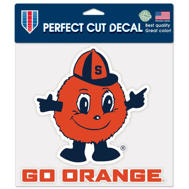 Calcomanía de color de corte perfecto con eslogan de Syracuse Orange de 8" x 8"