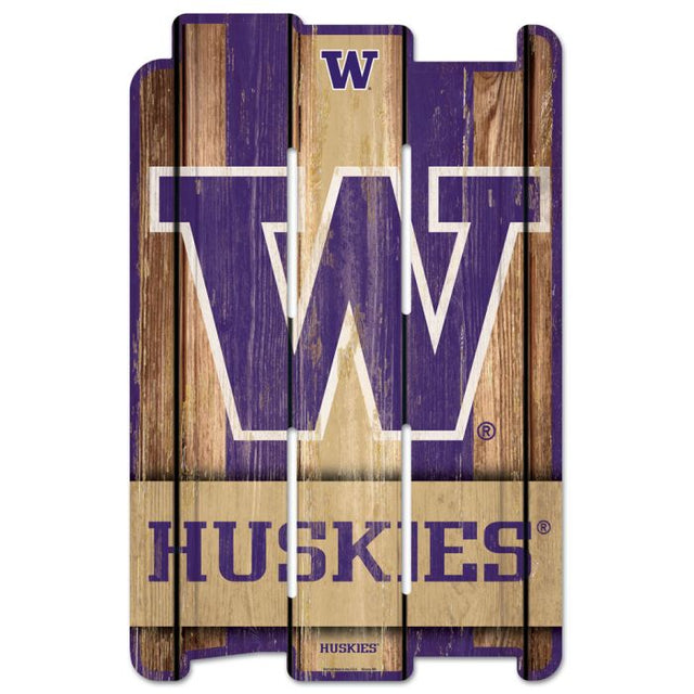 Letrero de madera para valla de Washington Huskies