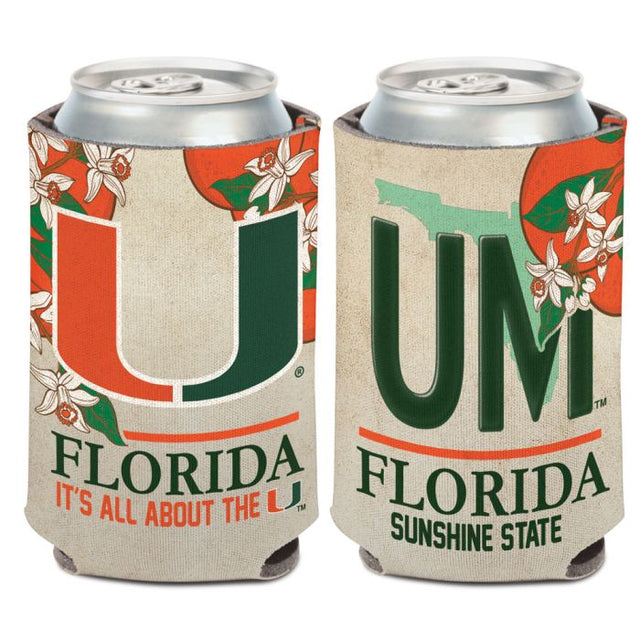 Enfriador de lata con placa de matrícula de Miami Hurricanes de 12 oz.