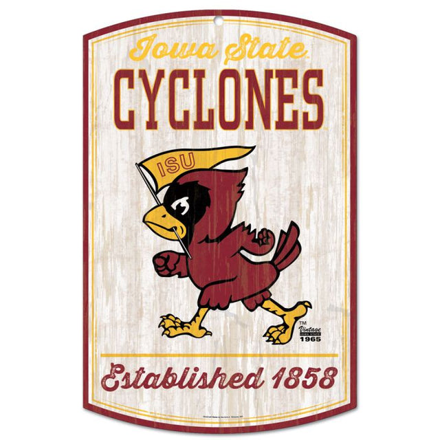 Iowa State Cyclones / Vintage Collegiate Wood Sign 11" x 17" 1/4" thick