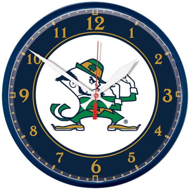 Notre Dame Fighting Irish LEPRECHAUN Round Wall Clock 12.75"