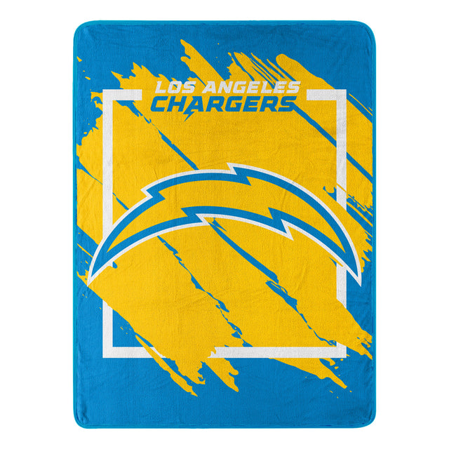 Manta de Los Angeles Chargers de 46 x 60 pulgadas con diseño micro Raschel dimensional enrollada