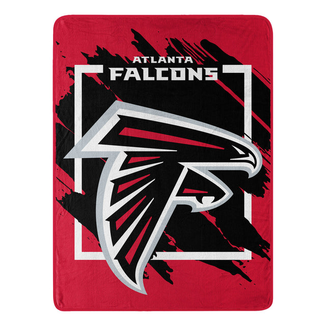 Manta de los Atlanta Falcons de 46 x 60 pulgadas con diseño micro Raschel y diseño dimensional enrollado