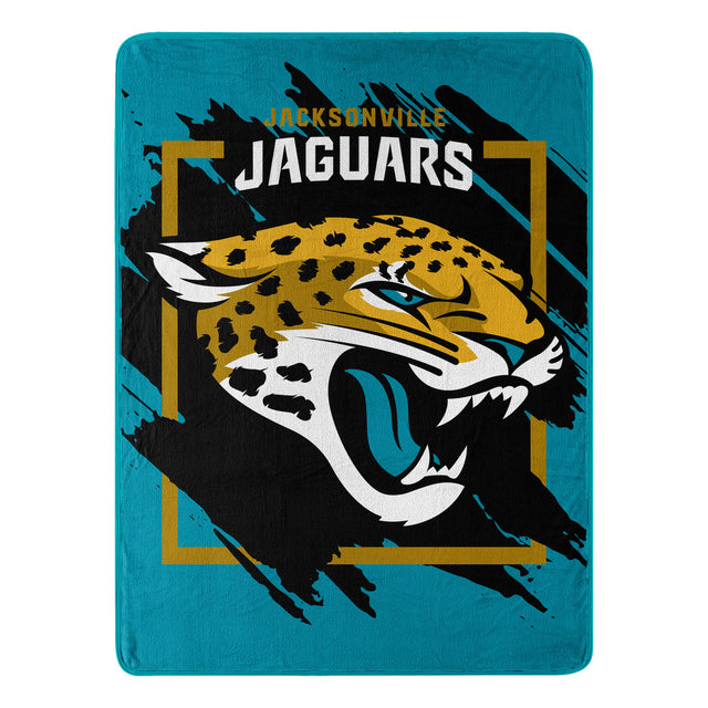 Manta de los Jacksonville Jaguars, diseño dimensional Micro Raschel, 46 x 60, enrollada