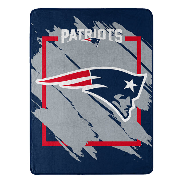 Manta de los New England Patriots de 46 x 60, diseño micro Raschel dimensional enrollada