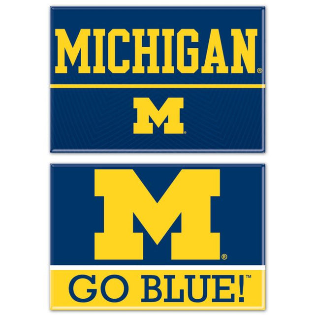 Michigan Wolverines Rectangle Magnet, 2pack 2" x 3"