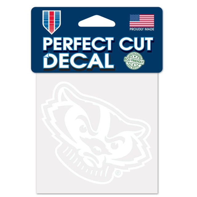Wisconsin Badgers Perfect Cut White Decal 4" x 4"
