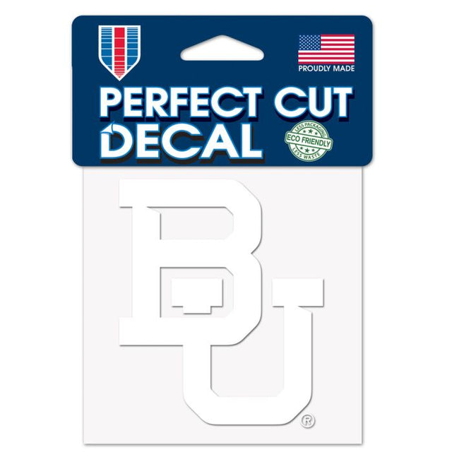 Baylor Bears Perfect Cut White Decal 4" x 4"