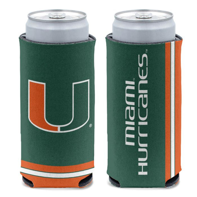 Enfriador de latas delgado de 12 oz de los Miami Hurricanes