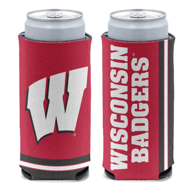 Enfriador de latas delgado de 12 oz de Wisconsin Badgers