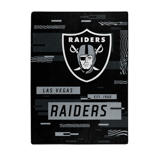 Manta de los Raiders de Las Vegas de 60 x 80 pulgadas con diseño digitalizado de Raschel
