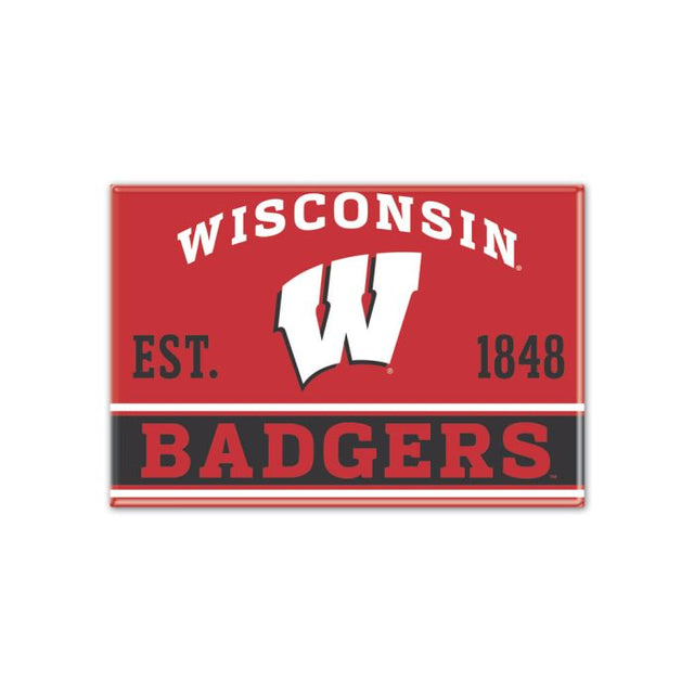 Imán de metal de los Wisconsin Badgers, 2,5" x 3,5"