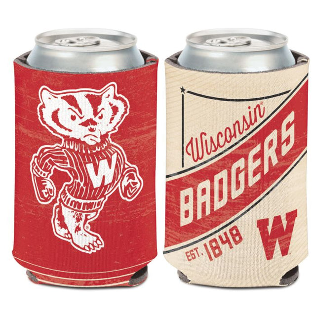 Wisconsin Badgers / Vintage Collegiate Enfriador de latas VINTAGE de 12 oz.