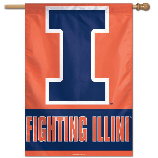 Bandera vertical de Illinois Fighting Illini de 28" x 40"
