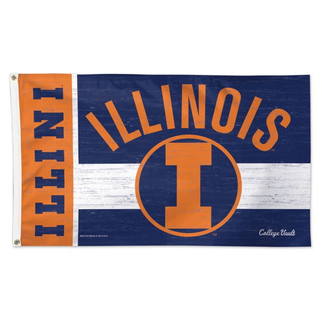 Bandera de Illinois Fighting Illini/College Vault Vault - Deluxe 3' X 5'