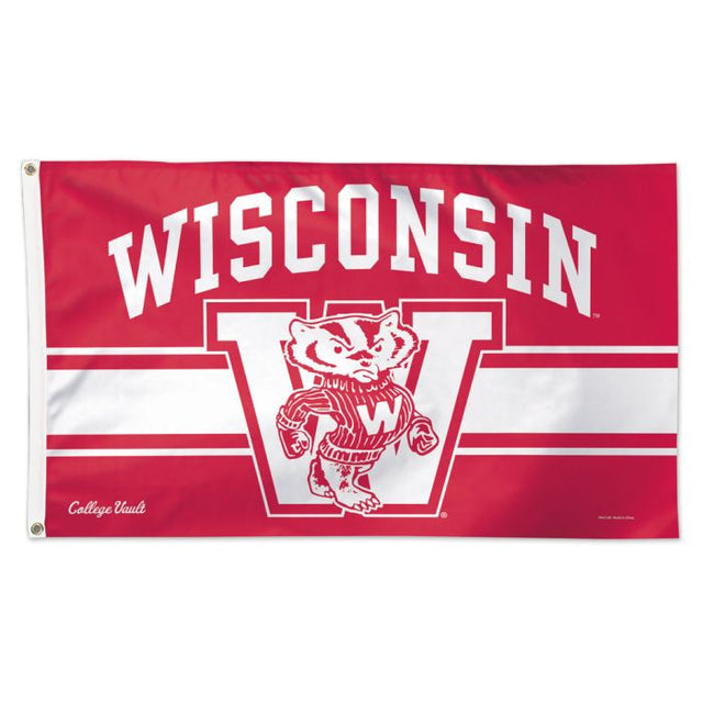 Wisconsin Badgers / Bandera universitaria vintage - Deluxe 3' X 5'