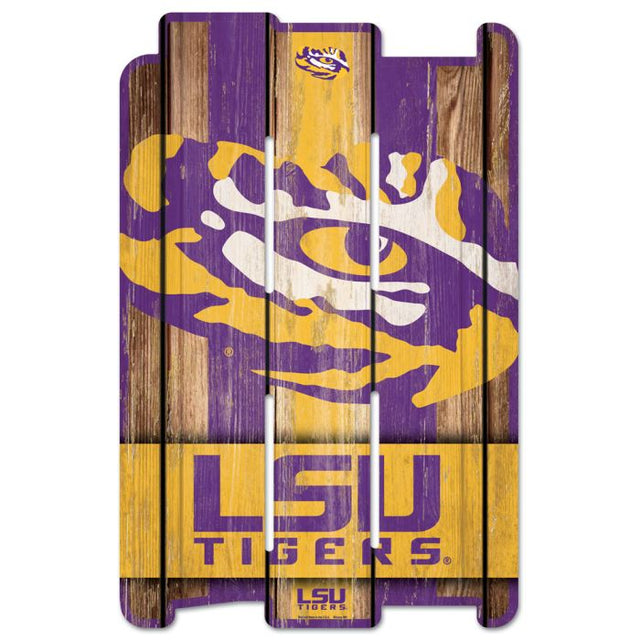 LSU Tigers Wood Fence Sign