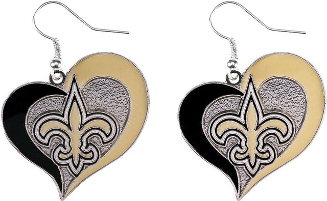 Pendientes con forma de corazón de los New Orleans Saints -ER-245-22