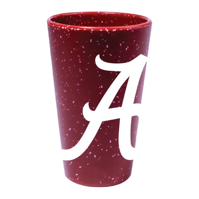 Alabama Crimson Tide RED SPECKLE 16 oz Silicone Pint Glass