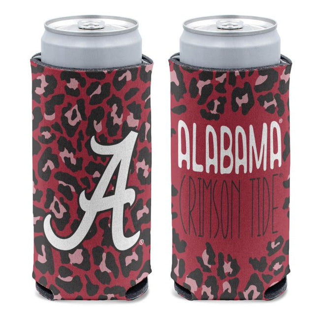 Refrigerador de latas delgado de 12 oz Alabama Crimson Tide LEOPARD