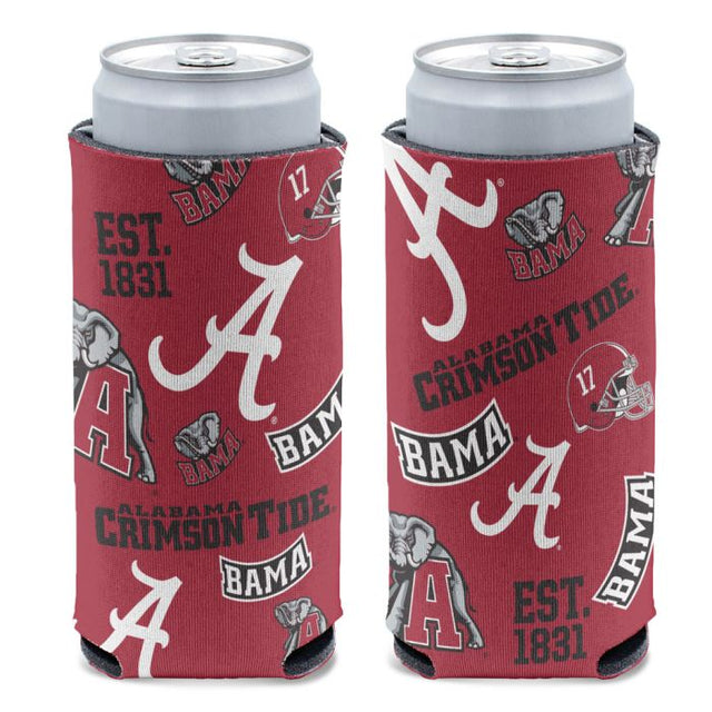 Refrigerador de latas delgado SCATTERPRINT de Alabama Crimson Tide de 12 oz
