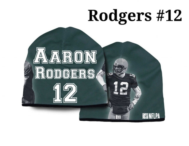 Gorro de lana de los Green Bay Packers con diseño de Aaron Rodgers y peso pesado