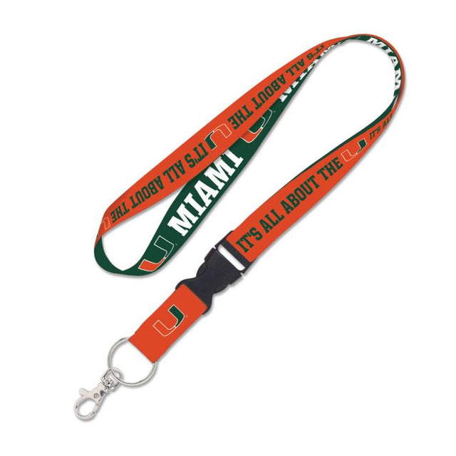 Cordón con lema de los Miami Hurricanes con hebilla desmontable de 1"