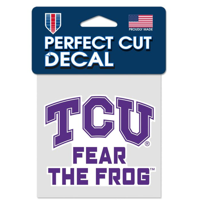 TCU Horned Frogs SLOGAN Perfect Cut Color Decal 4" x 4"