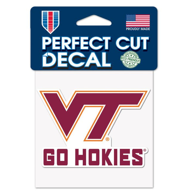 Virginia Tech Hokies SLOGAN Perfect Cut Color Decal 4" x 4"