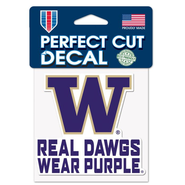 Washington Huskies SLOGAN Perfect Cut Color Decal 4" x 4"