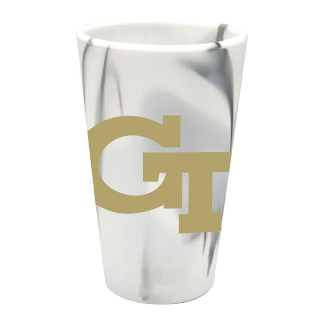 Vaso de pinta de silicona de 16 oz con el logo de Georgia Tech Yellow Jackets MOUNTAIN MARBLE
