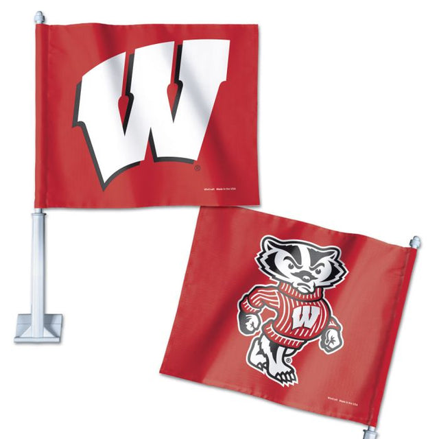 Bandera para auto de Wisconsin Badgers, 11,75" x 14"