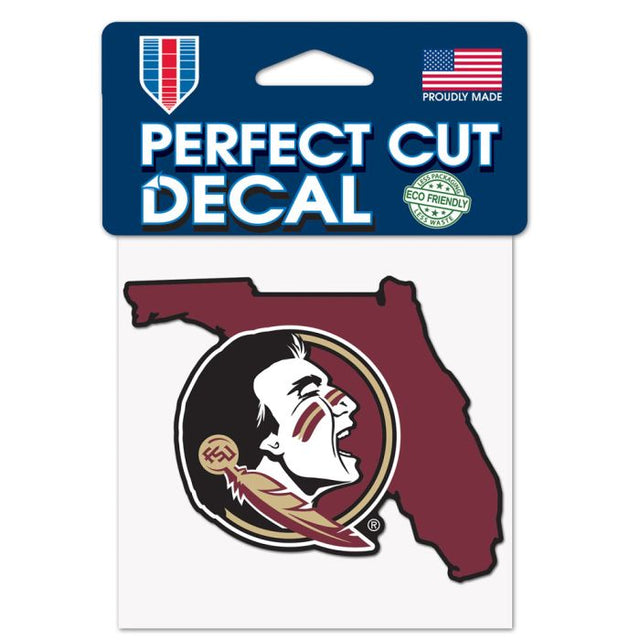 Calcomanía de color de corte perfecto de los Florida State Seminoles de 4" x 4"