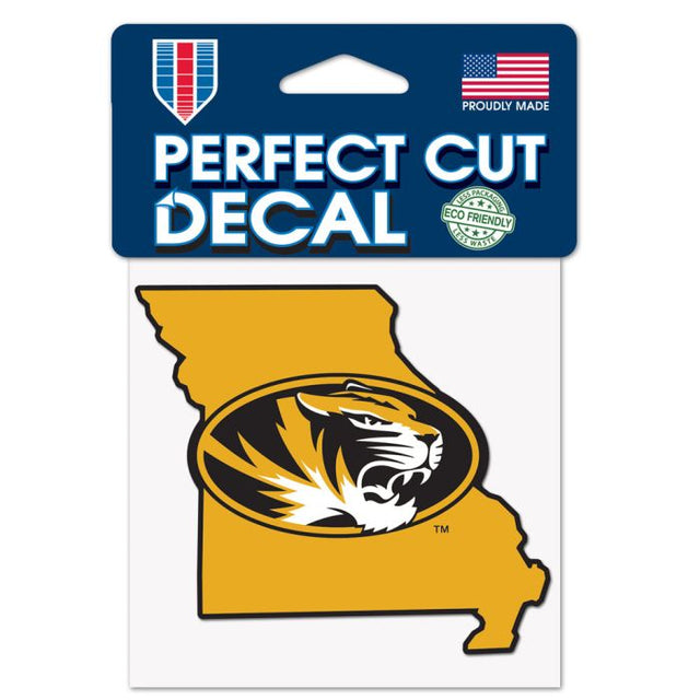 Calcomanía de color de corte perfecto de los Missouri Tigers de 4" x 4"