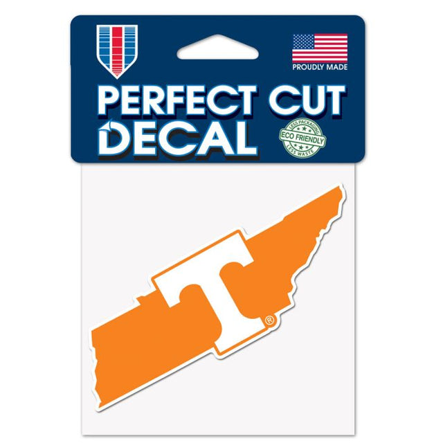 Tennessee Volunteers STATE SHAPE Perfect Cut Color Decal 4" x 4"