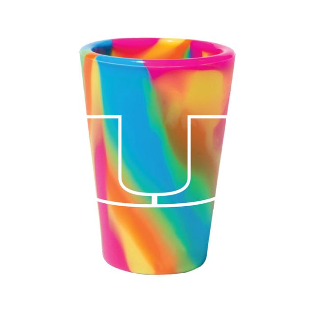 Vaso de chupito de silicona de 1,5 oz de los Miami Hurricanes